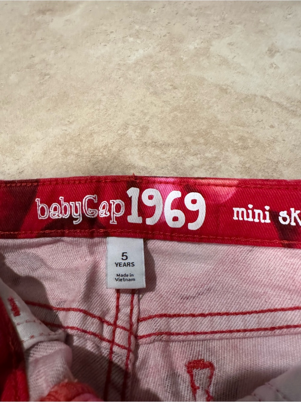 GAP babyGap 1969 Pink Mini Skirt with Red Trim